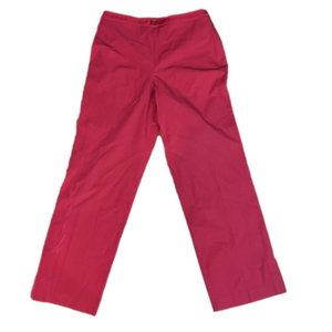 size 4 Ann Taylor Stretch red dress pants with detail on belt and side zipper